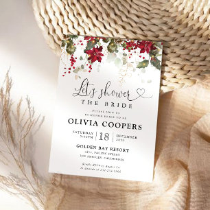 Christmas Red Poinsettia Bridal Dusche Einladung