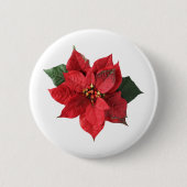 Christmas Red Poinsettia  Button (Vorderseite)
