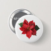 Christmas Red Poinsettia Button (Vorne & Hinten)