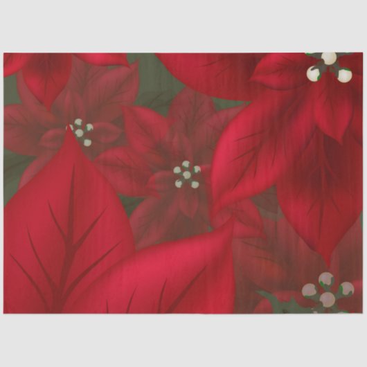Christmas Red Poinsettia Decoupage Seidenpapier (Vorderseite)