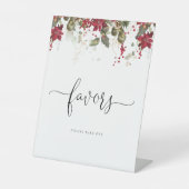 Christmas Red Poinsettia Favoriten Zeichen Sockelschild (Vorderseite)