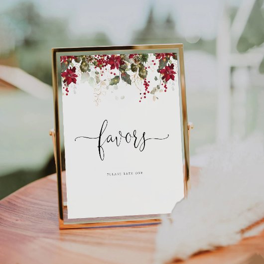 Christmas Red Poinsettia Favoriten Zeichen Sockelschild