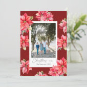 Christmas Red Poinsettia Feiertagskarte (Stehend Vorderseite)