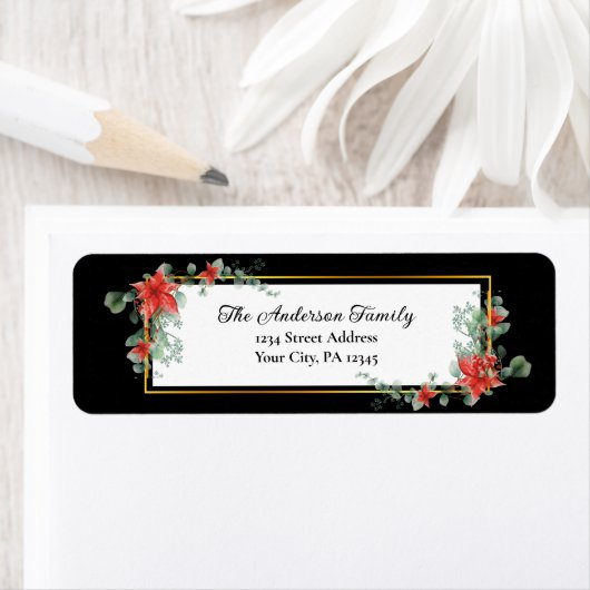 Christmas Red Poinsettia Floral Watercolor (Insitu)