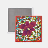 Christmas Red Poinsettia Magnet (Vorderseite/Rückseite)