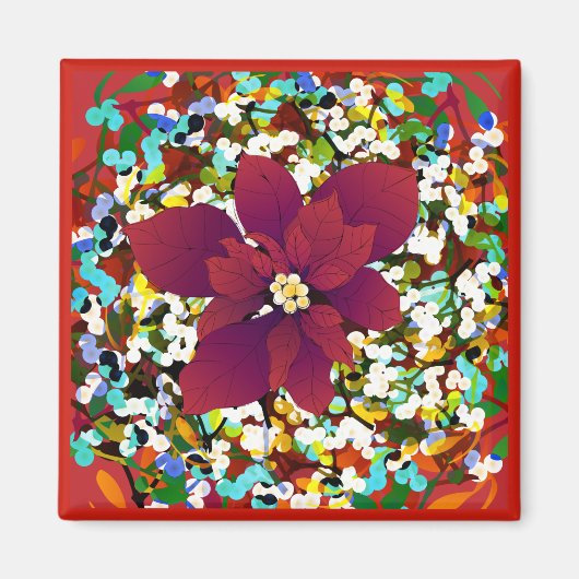 Christmas Red Poinsettia Magnet (Vorne)