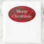 Christmas Red Poinsettia Oval Sticker (Tasche)