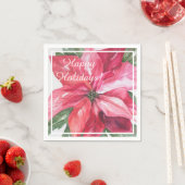 Christmas Red Poinsettia Party Serviette (Beispiel)