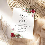 Christmas Red Poinsettia Save the Date