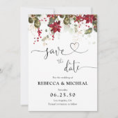 Christmas Red Poinsettia Save the Date (Vorderseite)