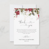 Christmas Red Poinsettia Wedding Dankeschön Karten (Vorderseite)