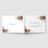Christmas Red Poinsettia Wedding Guest Book Gästebuch (Voll)