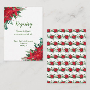 Christmas Red Poinsettia Wedding Registry Begleitkarte
