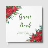 Christmas Red Poinsettia Wedgebook Gästebuch (Vorderseite)