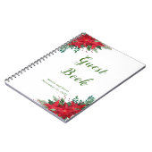 Christmas Red Poinsettia Wedgebook Notizblock (Linke Seite)