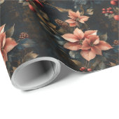 Christmas Red Poinsettias Geschenkpapier (Rolleneckpunkt)