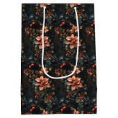 Christmas Red Poinsettias Mittlere Geschenktüte (Rückseite)