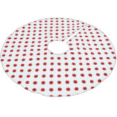 Christmas Red Polka Dot Tree Skirt Polyester Weihnachtsbaumdecke (Schrägansicht)
