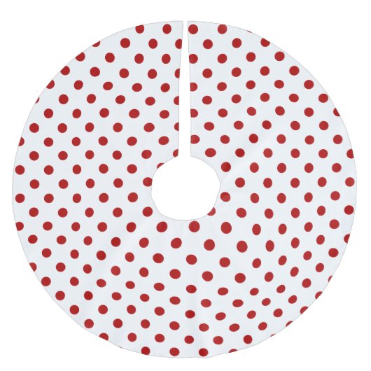Christmas Red Polka Dot Tree Skirt Polyester Weihnachtsbaumdecke (Vorderseite)