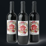 CHRISTMAS Red Real Anwesen Client Neue Zuhause Weinetikett<br><div class="desc">Stilvolles CHRISTMAS Red Real Anwesen Client New Zuhause Wine Label Set, entworfen, um mit einem Retro-to-Client-Abschlussgeschenk während der Weihnachtszeit oder Sie können als festliche Hauswärmung Geschenk an einen Freund. TEXT IST KUNDENBAR, damit Sie den Text so gestalten können, dass er den Anzug Ihres Corporate Branding ermöglicht. Der Text lautet GRATULATIONS,...</div>