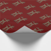Christmas Red Reindeer Geschenkpapier (Ecke)