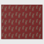 Christmas Red Reindeer Geschenkpapier (Flach)