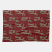 Christmas Red Reindeer Geschirrtuch (Horizontal)
