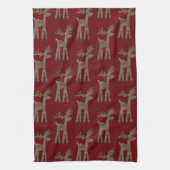 Christmas Red Reindeer Geschirrtuch (Vertikal)