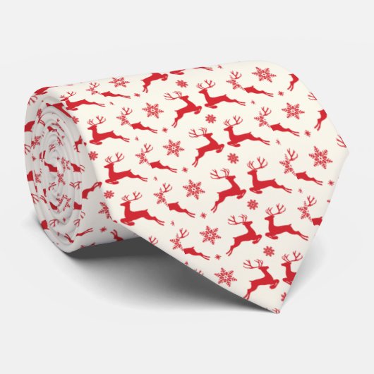 Christmas Red Reindeer Krawatte (Gerollt)