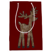 Christmas Red Reindeer Mittlere Geschenktüte (Vorderseite)
