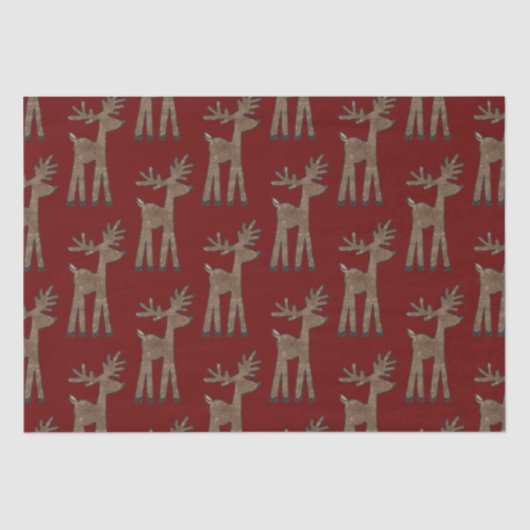Christmas Red Reindeer Seidenpapier (Vorderseite)