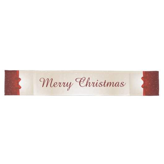 Christmas Red Ribbon Großer Tischläufer (Horizontal)