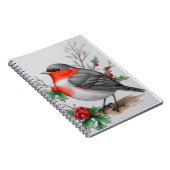 Christmas Red Robin Bird Notizblock (Rechte Seite)