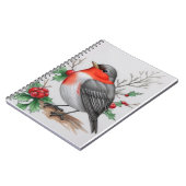 Christmas Red Robin Bird Notizblock (Linke Seite)