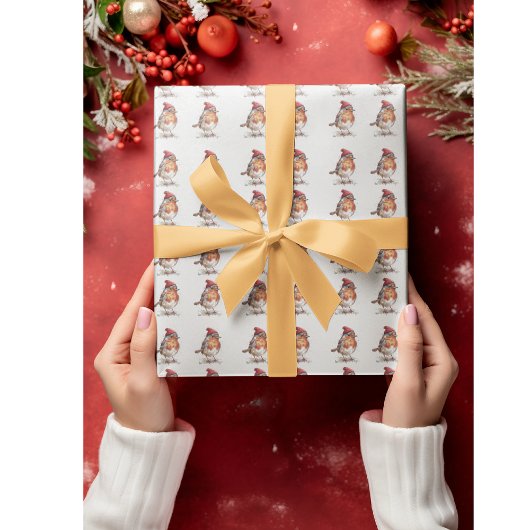 Christmas Red Robin Geschenkpapier
