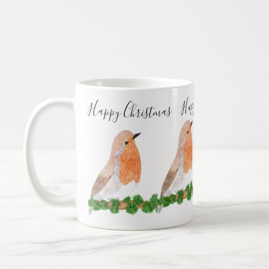 Christmas Red Robin Kaffeetasse (Links)