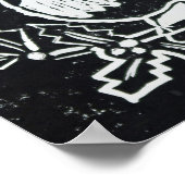 Christmas Red Robin with Holly in Black and White Poster (Ecke)