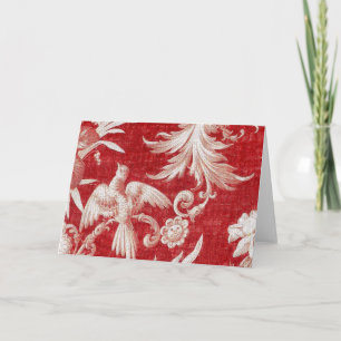 Christmas Red Shabby Toile Feiertagskarte