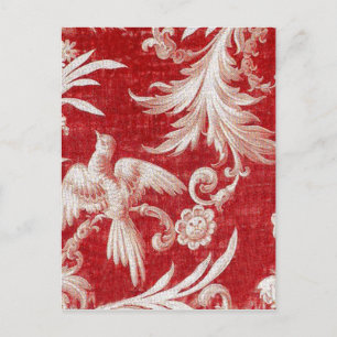 Christmas Red Shabby Toile Feiertagspostkarte
