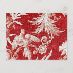 Christmas Red Shabby Toile Feiertagspostkarte