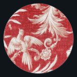 Christmas Red Shabby Toile Runder Aufkleber<br><div class="desc">Dieses Set wurde auf der Grundlage eines hübschen Aquarellmales eines Herbstvormittags erstellt, das mit einem herrlichen Grüntöne aus Olivenöl, Gold, rostigen Orangen, Aurora Red und Browns gefüllt ist (wunderschöne Pantone 2014 Herbstfarben). Alle Papiere wurden erstellt, um sich untereinander zu koordinieren, und auch mit dem, was Sie bereits haben, da sie...</div>