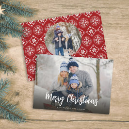 Christmas Red Snowflake Simple Festival 2 Foto Feiertagskarte