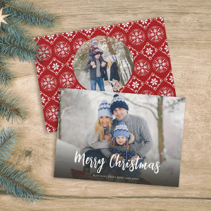 Christmas Red Snowflake Simple Festival 2 Foto Feiertagskarte