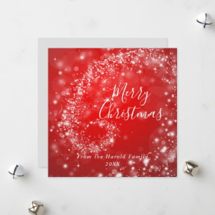 Christmas Red Sparkling Minimalistisch Stylish Scr Feiertagskarte