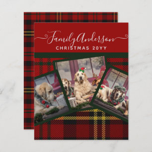 CHRISTMAS Red Tartan Foto Collage
