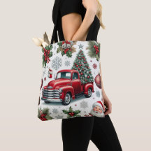 Christmas Red Truck and Santa Pattern 