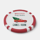 Christmas Red Truck Family Games Room Custom Pokerchips (Einzeln)