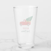 Christmas Red Truck Family Holiday Custom Glas (Rückseite)