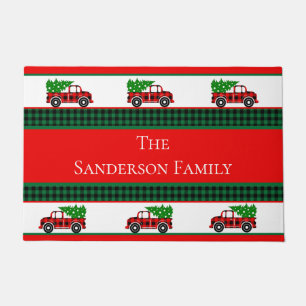 Christmas Red Truck Koch Green Buffalo Kariert Fußmatte