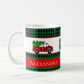 Christmas Red Truck Koch Green Buffalo Kariert Kaffeetasse (Links)